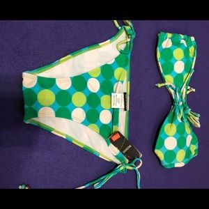 Blue Green Polka Dot Bikini! Brand New!